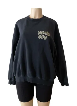 Cotton On Body Wellness Club Oversized Sweatshirt Women’s S/P Black Graphic thumbnail 1