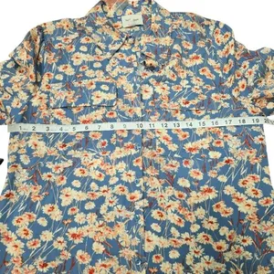 Haute Hippie‎ NWOT Long Sleeve Blue Floral Buttoned Midi Dress Size Small thumbnail 11