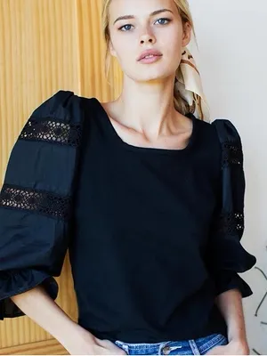 FREE PEOPLE Something Special Tee‎ Black Size undefined thumbnail 1