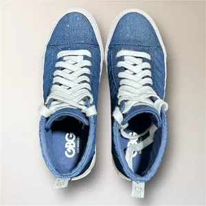 GBG Los Angeles Womens 7 Blue Sparkle Denim High Top Sneakers Quilted Y2K Retro‎ thumbnail 3