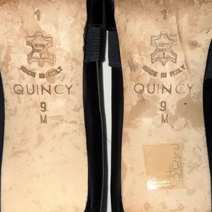 Vintage Y2K Brighton Quincy Black Italy Mesh Braided‎ Leather Closed Toe Heels 9 thumbnail 4