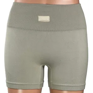 Bo&Tee Women's Gray High Rise Ribbed Yoga Workout Athletic Biker Shorts Size XS thumbnail 1