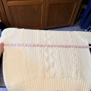 Vintage Colin St. Marx Cream Cable Knit Sweater Fisherman Large Womens thumbnail 5