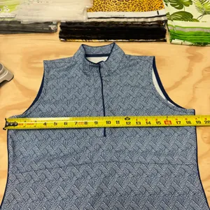 EP New York‎ Women's Golf Dress Blue White Basketweave Geometric Quarter Zip M thumbnail 11