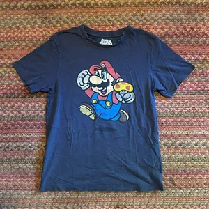 Nintendo SUPER MARIO NAVY MUSHROOM GRAPHIC TEE thumbnail 1