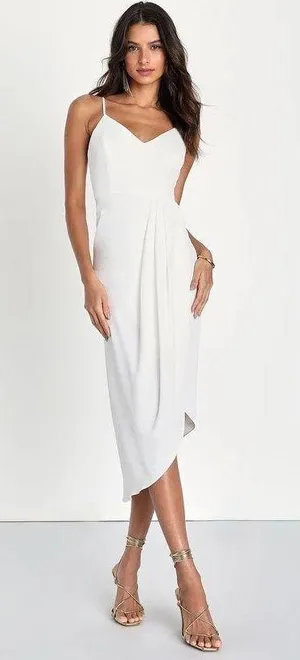 Lulus White Midi Dress thumbnail 1