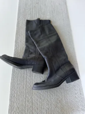 Lucky Brand Black Leather Knee High Riding Boots Sz 8 thumbnail 2