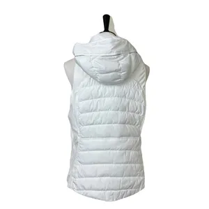 Tangerine Vest White Quilted Puffer Full Zip Hooded Zip Front Women’s Size Large thumbnail 4