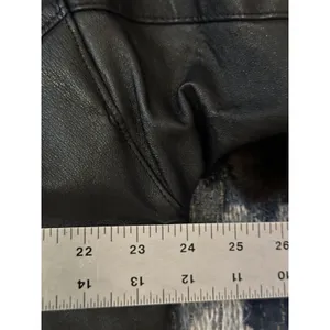 Women's Black Leather Trench Coat Size Medium Vintage Grunge Goth Matrix 90's thumbnail 5