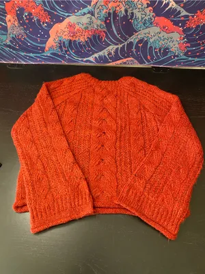 Universal Threads Chunky Cable Crewneck Sweater - Red thumbnail 5