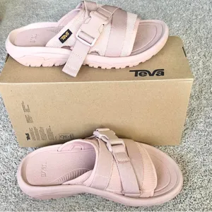 Teva Women’s Pale Pink Adjustable Slide Sandals Size 7 New thumbnail 1