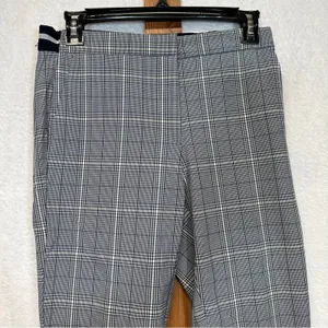 Zara Gray & White Striped High Rise Cropped Pants Size‎ S thumbnail 2