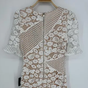 Lulus My Dearest White Lace Short Sleeve Mini Dress Medium White Bridal Cocktail thumbnail 7