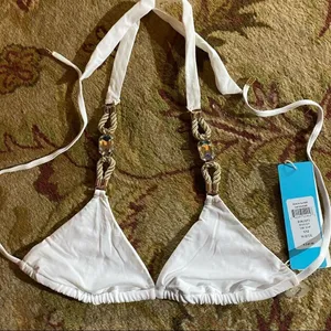 Beach Bunny Marrakesh Hailey Tri Bikini‎ Top White nwt thumbnail 3