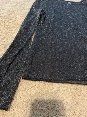 Victoria's Secret Black mesh sparkly long sleeve top never worn thumbnail 4
