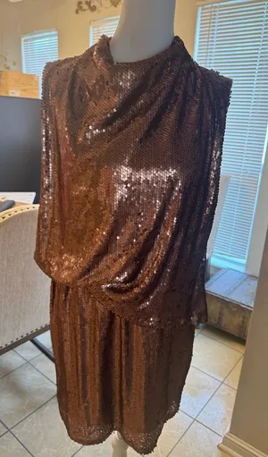 New TCEC boutique copper sequin party dress thumbnail 1