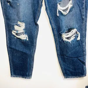 KanCan Nonstretch 100% Cotton Ripped High Rise Dark Wash Mom Jeans thumbnail 6