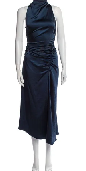 ALC Ruched Satin Midi Dress thumbnail 1