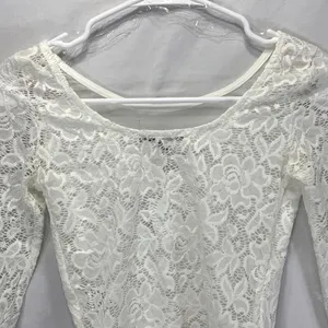 Charlotte Russe 3/4 Sleeve Lace White Crop Top Size XS NWT thumbnail 6