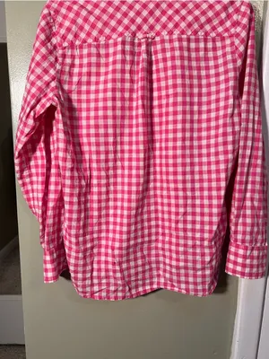 J. Crew Factory Women's Size Small Plaid Gauze Shirt in Boy Fit Buff Berry Pink thumbnail 8