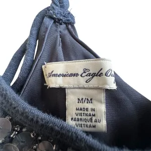 American Eagle Outfitters Y2K Sequin‎ Navy Blue Medium Top thumbnail 5
