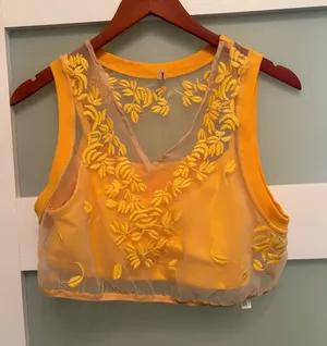 Free People movement Lace Yellow Sports Bra Size Small thumbnail 1