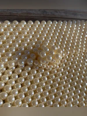 Vintage Faux Pearl beaded handbag clutch minimalist cottage bridal boho thumbnail 2