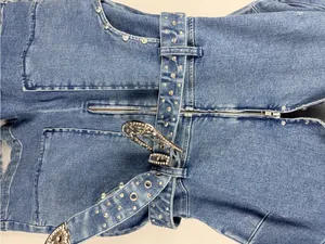 New Show me your Mumu outlaw studded denim romper size large thumbnail 4