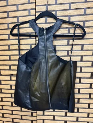 Bailey 44 brown and black faux leather top size large thumbnail 1