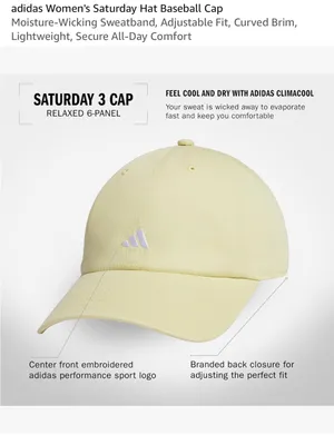 adidas Pale Yellow Baseball Cap with White Logo thumbnail 2