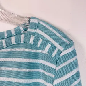 Croft & Barrow Aqua Blue White Striped Boatneck 3/4 Sleeve Top XL WC81K020RR thumbnail 7