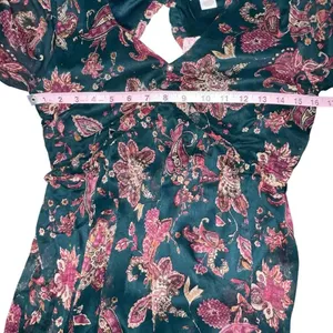 Band Of The Free Run The World Pine‎ Berry Paisley Empire Waist Midi Dress Small thumbnail 10