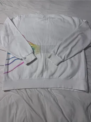 Seek Discomfort Women's Cream Graphic Sweatshirt with Rainbow Detail - Size XL thumbnail 4