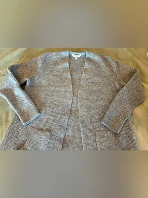 Time & Tru Cozy Open-Front Gray Women's Cardigan Sweater Size Large thumbnail 4