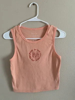 Zoe + Liv Peach Universe Tank Crop Top thumbnail 1