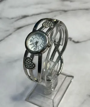 Vintage Y2K Heart Bangle Bracelet Watch Silver thumbnail 3