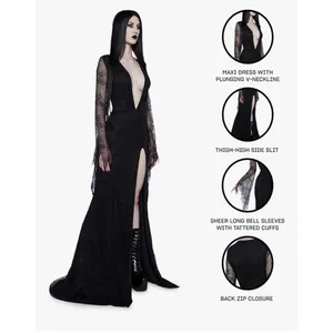 Dolls Kill Lace Morticia Vampire Queen Maxi XXS costume thumbnail 2