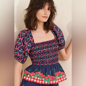 Damson Madder Allegra Puff Sleeve Blouse thumbnail 2