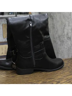 NWT Sun + Stone Anyaa Wide-Calf Buckled Over-the-Knee Boots Black 8.5M-WC thumbnail 9