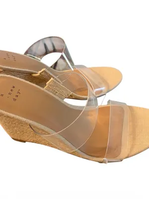 A New Day Women's Beige Anna Clear Strap Slide Sandals Size 9 NWT thumbnail 2