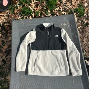 Womens The North Face quarter zip Ladies Fleece Jacket‎ Black White size small thumbnail 2
