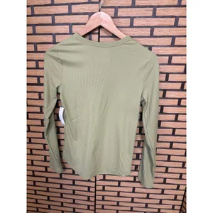 No‎ boundaries Green Ribbed Long Sleeve Tee Size Medium thumbnail 2