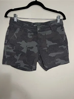 Prana‎ Olivia Blue Gray Camo Outdoor Hiking Trail Utility Shorts thumbnail 2