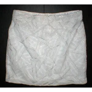 New NWT Womens Piperlime Collection White Silver Sequins Skirt S Small Party thumbnail 6