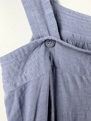 PACT Alice Overall Jumpsuit Blue Dusk 100% Organic Cotton Women’s Sz medium thumbnail 5