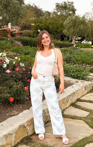Roller Rabbit blue and white jeans thumbnail 2