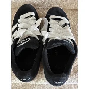 Adidas Campus Black Suede Sneakers Chunky Laces Women’s 6.5 thumbnail 11