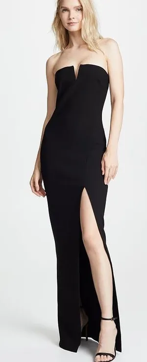 Likely Windsor Black Strapless Maxi Gown Dress Size 0 thumbnail 1