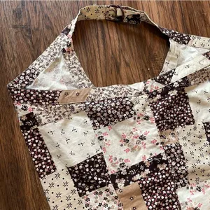 Y2K Halter One Shoulder Bandana Patchwork Top Sz XL White thumbnail 11