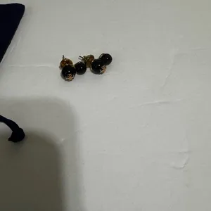 Tory Burch I Women’s I Earrings- Double-StudsI I Black-Gold Tone I Tory Burch thumbnail 7